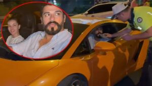 ¡Burak Özçivit atrapado en medio del tráfico en su nuevo Lamborghini!